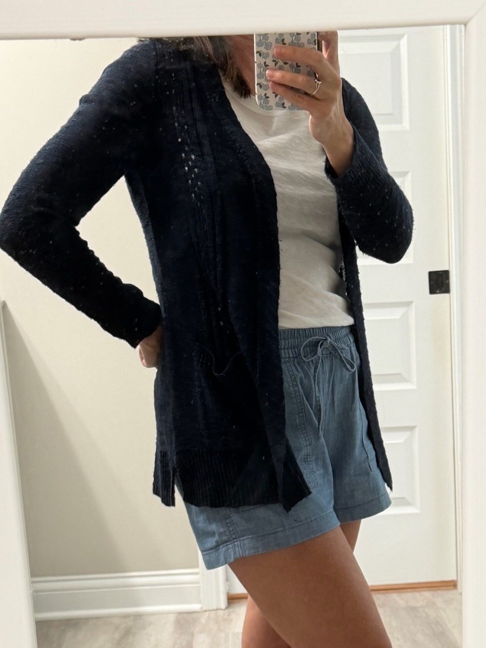 Love Ellie Stitchfix Navy Cardigan with cut out design